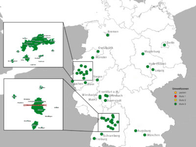Map Umweltzonen Germany 2025